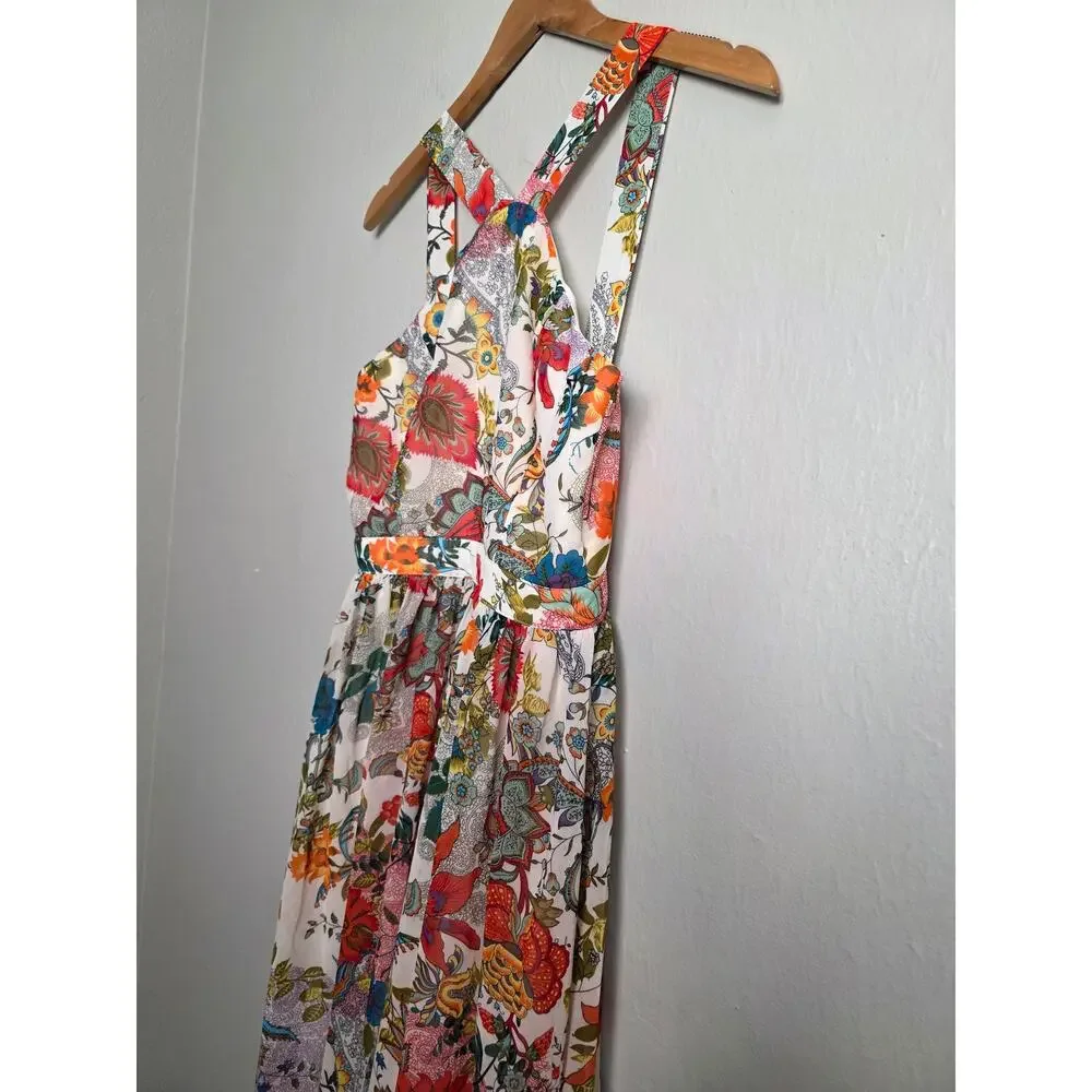 Lulus Lilja Cream Floral Print Maxi Dress Small - Picture 8 of 15